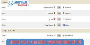 Lịch thi đấu La Liga tháng 4-2026 cập nhật đầy đủ
